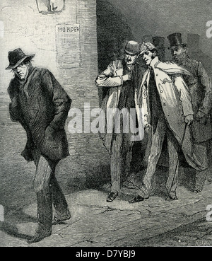 JACK THE RIPPER in der illustrierten London News 13. Oktober 1888. Original-Bildunterschrift "mit der Wachsamkeit Ausschuss in East London" Stockfoto