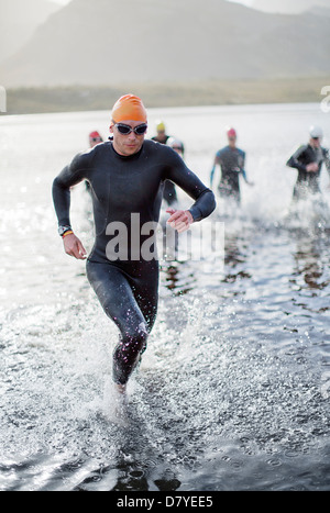 Triathleten aus Wasser Stockfoto