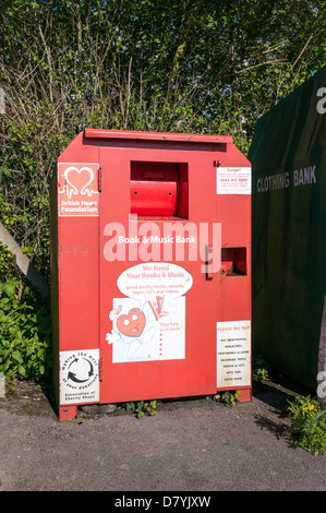 British Heart Foundation Charity Buch und Musik Bank Sammelstelle Stockfoto