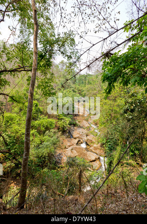 Mae Sa Wasserfall im Sommer in Chiang Mai, Thailand. Stockfoto