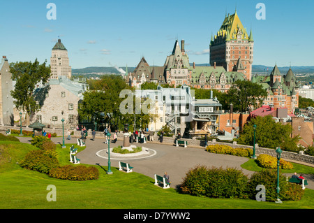 Chateau Frontenac von der Zitadelle, Quebec, Kanada Stockfoto