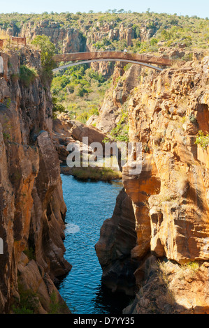 Flussabwärts von Schlaglöchern, Blyde River Canyon, Mpumalanga, Südafrika Stockfoto