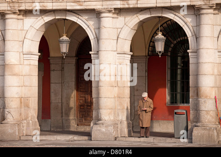 Kolonnade auf dem Hauptplatz Plaza Mayor, Madrid, Spanien, Europa Stockfoto