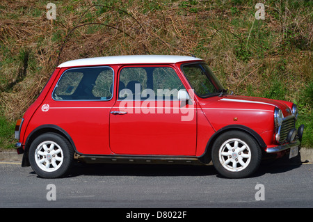 Mini Cooper Auto Auto Oldtimer rot weiße Italian job Stockfoto