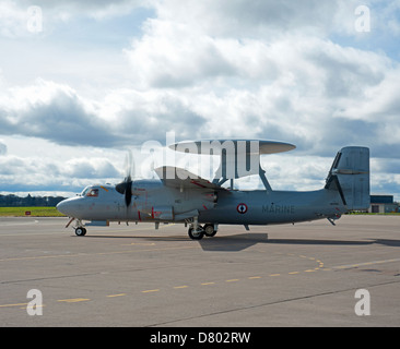 Französische Marine E - 2C Hawkeye engagiert im Vereinigten Königreich basierte Übung Joint Warrior April 2013.   SCO 9113 Stockfoto