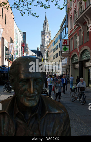 Sigi Sommer Denkmal von Max Wagner auf Rosenstraße in die historischen Viertel der Altstadt-Lehel, München, Upper Bavaria Germany Stockfoto