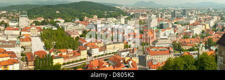 Ljubljana aus der Burg Panorama, Slowenien Stockfoto