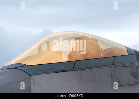 Lockheed Martin F-22 Raptor Jet Jäger auf dem Asphalt auf der Avalon Airshow in Australien. Stockfoto