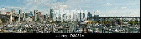 Vancouver von False Creek Panorama, British Columbia, Kanada Stockfoto