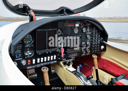 Cockpit des Flugzeugs Licht Stockfoto