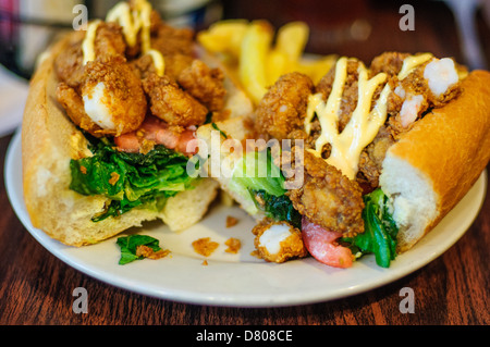 Eine frittierte Garnelen und Auster Po in New Orleans, Louisiana Stockfoto