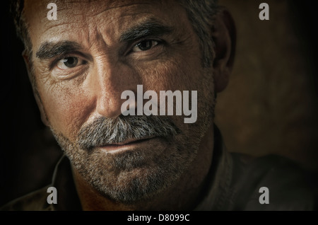 Kaukasische ergrauten Gesicht Stockfoto