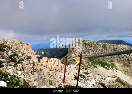 WWI. Veneto, Italien: Monte Pasubio, die italienische und die österreichische Zacken, die Frontlinie zwischen ihnen bestanden. Stockfoto