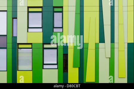 Farbenfrohen Details von Gebäuden und Architektur an der Nottingham Science Park Stockfoto