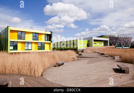 Farbenfrohen Gebäuden und Architektur an der Nottingham Science Park Stockfoto