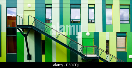 Farbenfrohen Details von Gebäuden und Architektur an der Nottingham Science Park Stockfoto