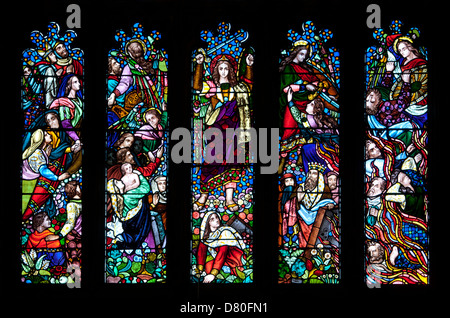 Das Westfenster, St. Maria Magdalena Kirche, Taunton, Somerset, England, UK Stockfoto
