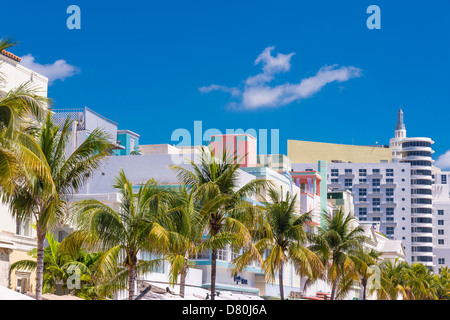 Art-Deco-Viertel Miami Beach, Ocean Drive, Collins Avenue, Miami Beach, Florida, USA Stockfoto