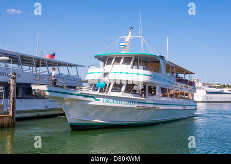 Touristen sind etwa lassen auf eine Küste Bootsfahrt, Miami, Florida, USA Stockfoto