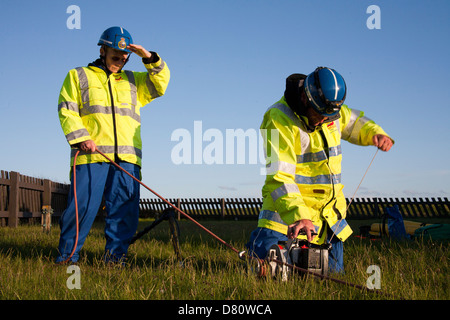 Training vom Untergang Sand CoastGuard freiwillige Ausbildung bei Crosby Rettungsstation, Merseyside, England zu retten Stockfoto