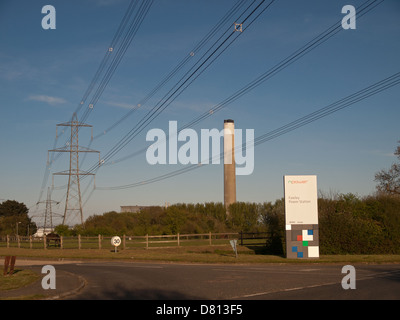 Eingang zum Fawley Kraftwerk Hampshire England UK Stockfoto