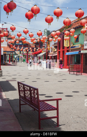 Lampions in Chinatown in Los Angeles Stockfoto