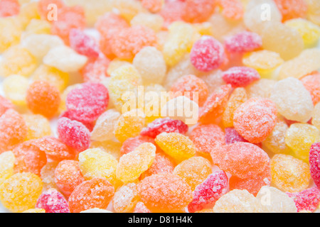 Bonbons hautnah, Hintergrund, Textur, selektiven Fokus. Stockfoto