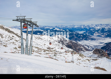 Seilbahn gehen zum Kitzsteinhorn Gipfel, Kaprun, Österreich Stockfoto