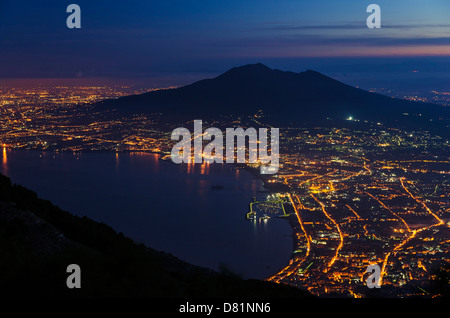 Italien Kampanien Vesuv Nationalpark Mt Vesuv Golf Neapel Mt Faito auf Küste Torre del Greco Torre Annunziata Ercolano Stockfoto