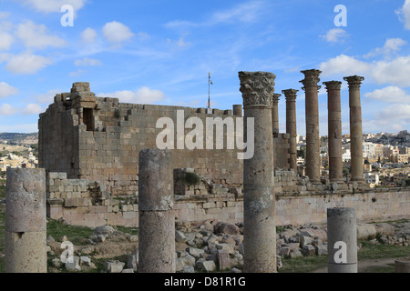 Die alte Stadt Jerash in Jordanien, die während der Bronzezeit (3200-1200 v. Chr.) von den Römern gebaut Stockfoto