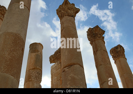 Die alte Stadt Jerash in Jordanien, die während der Bronzezeit (3200-1200 v. Chr.) von den Römern gebaut Stockfoto