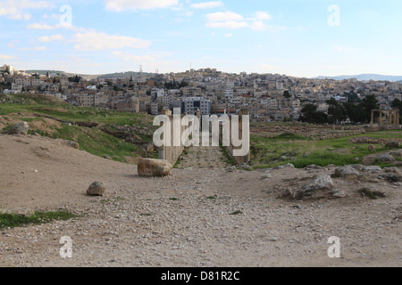 Die alte Stadt Jerash in Jordanien, die während der Bronzezeit (3200-1200 v. Chr.) von den Römern gebaut Stockfoto