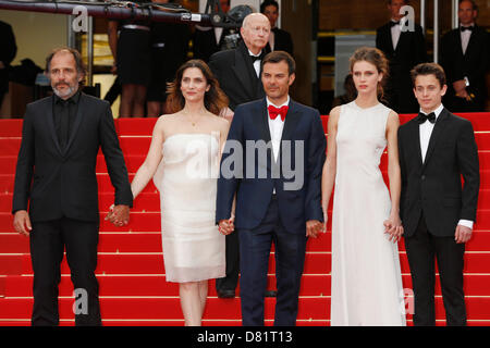 Frederic Pierrot, Geraldine Pailhas, Francois Ozon, Marine Vacth, Fantin Ravat Teilnahme an der "Jeune & Jolie"-Premiere und Eröffnung der 66. Filmfestspiele von Cannes. 16. Mai 2013 Stockfoto