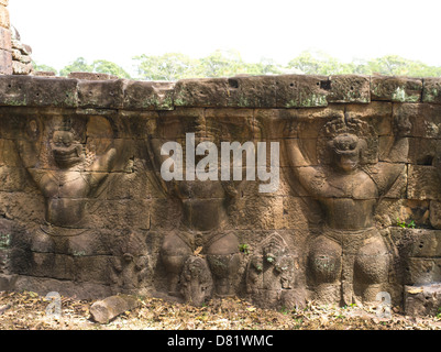 Detail. Die Terrasse der Elefanten. Angkor Thom. Angkor archäologischer Park.  Siem Reap. Kambodscha Stockfoto