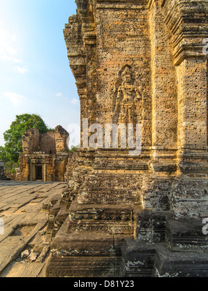 Detail. Ost-Mebon. Angkor archäologischer Park. Siem Reap. Kambodscha Stockfoto