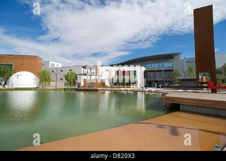 Blick auf Puerto Venecia Einkaufszentrum in Zaragoza, Spanien größte Einkaufszentrum, die 200.000 qm großen Stockfoto