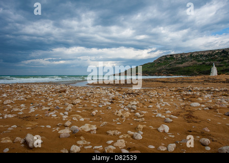 leere Ramly Strand auf Gozo, Malta Stockfoto