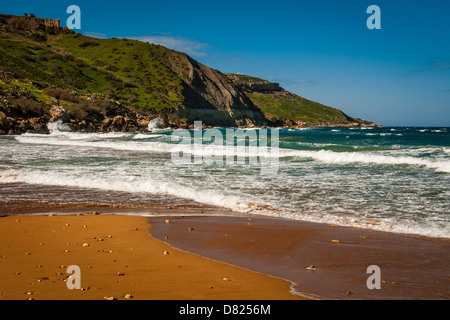 leere Ramly Strand auf Gozo, Malta Stockfoto