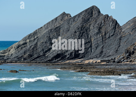 Praia da Amoreira Klippen Gemeinde von Aljezur Vicentiner Küste natürlichen Park Algarve Portugal Mittelmeer Europa Stockfoto