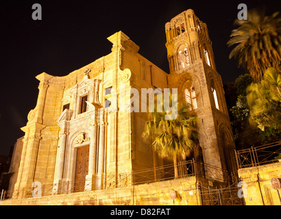 Palermo - Santa Maria Dell' Ammiraglio oder La Martorana in der Nacht Stockfoto