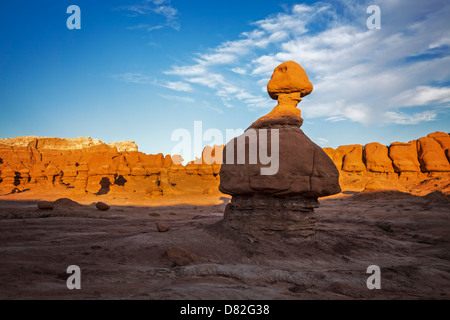 Hoodoo bei Sonnenuntergang, Goblin Valley State Park, Utah Stockfoto