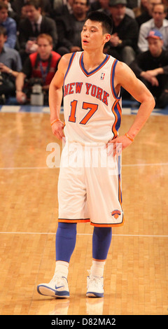 Jeremy Lin NBA-Spiel zwischen den New York Knicks gegen Sacramento Kings am Madison Square Garden New York City, USA - 15.02.12 Stockfoto