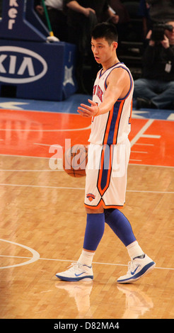 Jeremy Lin NBA-Spiel zwischen den New York Knicks gegen Sacramento Kings am Madison Square Garden New York City, USA - 15.02.12 Stockfoto