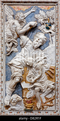 PALERMO - 8. APRIL: Barocke Entlastung von Abrahams Beweis in der Kirche Chiesa di Santa Caterina bauen im Jahre 1566-1596 8. April 2013 Stockfoto