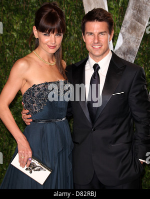 Katie Holmes und Tom Cruise 2012 Vanity Fair Oscar Party im Sunset Tower Hotel - West Hollywood, Kalifornien eingetroffen- Stockfoto