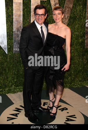 Ty Burrell und seine Frau Holly Burrell haben ein Babymädchen, ihr zweites Kind angenommen. Ty Burrell 2012 Vanity Fair Oscar Party im Stockfoto