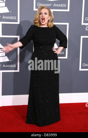 Adele Adkins 54th Annual GRAMMY Awards (die Grammys) - 2012 Ankünfte im Staples Center Los Angeles, Kalifornien statt- Stockfoto