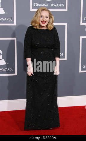 Adele Adkins 54th Annual GRAMMY Awards (die Grammys) - 2012 Ankünfte im Staples Center Los Angeles, Kalifornien statt- Stockfoto