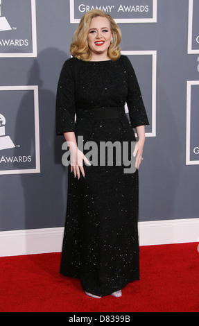 Adele Adkins 54th Annual GRAMMY Awards (die Grammys) - 2012 Ankünfte im Staples Center Los Angeles, Kalifornien statt- Stockfoto