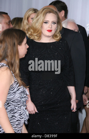 Adele Adkins 54th Annual GRAMMY Awards (die Grammys) - 2012 Ankünfte im Staples Center Los Angeles, Kalifornien statt- Stockfoto